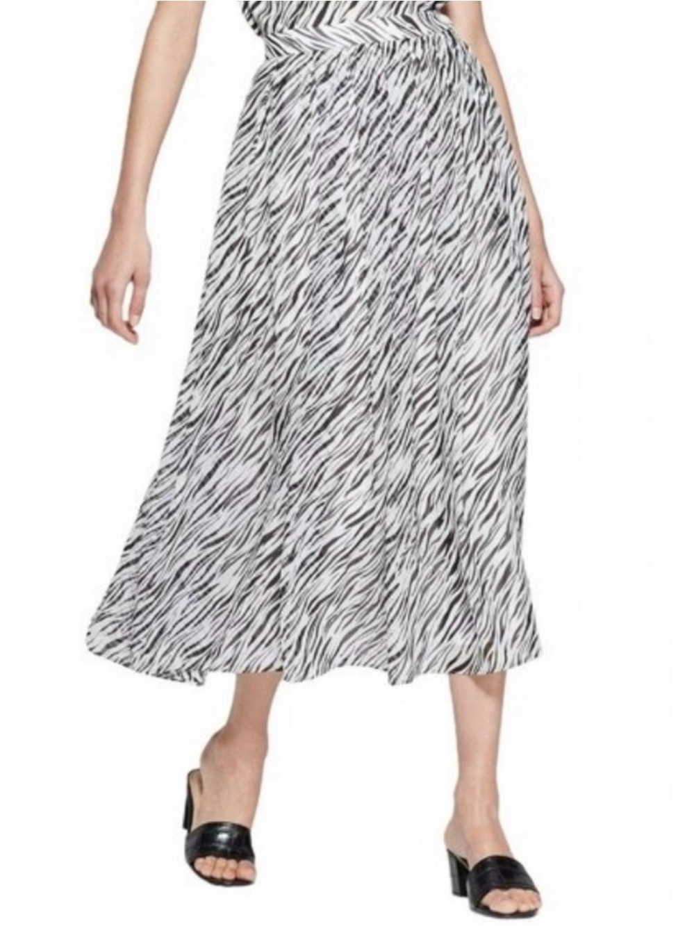 Who What Wear Zebra Print MIDI Skirt Size 8 NWT
